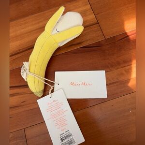 Meri Meri Banana Baby Rattle Toy NEW Plush Organic cotton